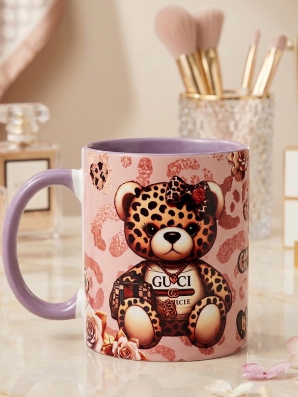 Coach Blue and Multicolor Patterned Mug